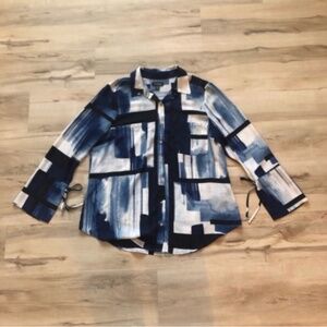 Le chateau Blue Abstract Blouse